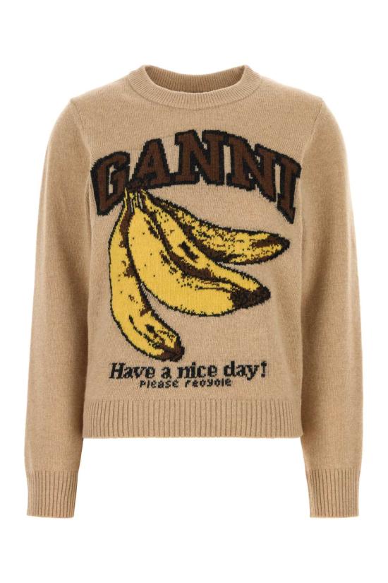 26SS 가니 그래픽 울 니트 A1070265 118 Beige o Tan