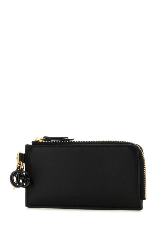 26SS 구찌 더블 G 참 디테일 카드 케이스 847478AAEVB 1000 Black - GUCCI