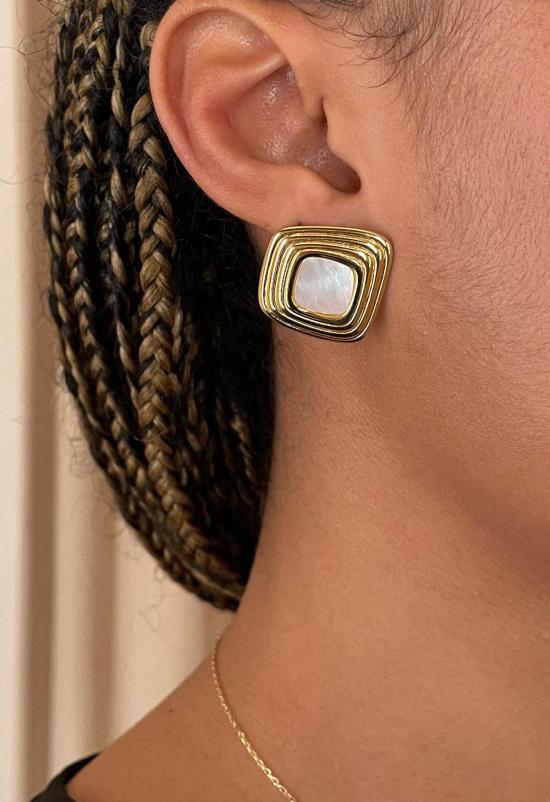  더 엔케이씨 스토어 이어링 NKC 스토어 금테 오팔 스터드 베르메일 귀걸이