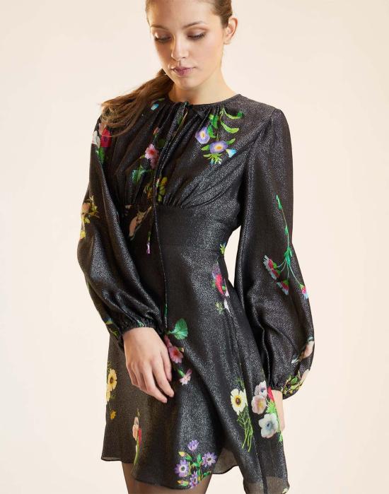  신시아 로리 숏 원피스 신시아 로울리 문라이트 쉬머 드레스 블랙 플로럴