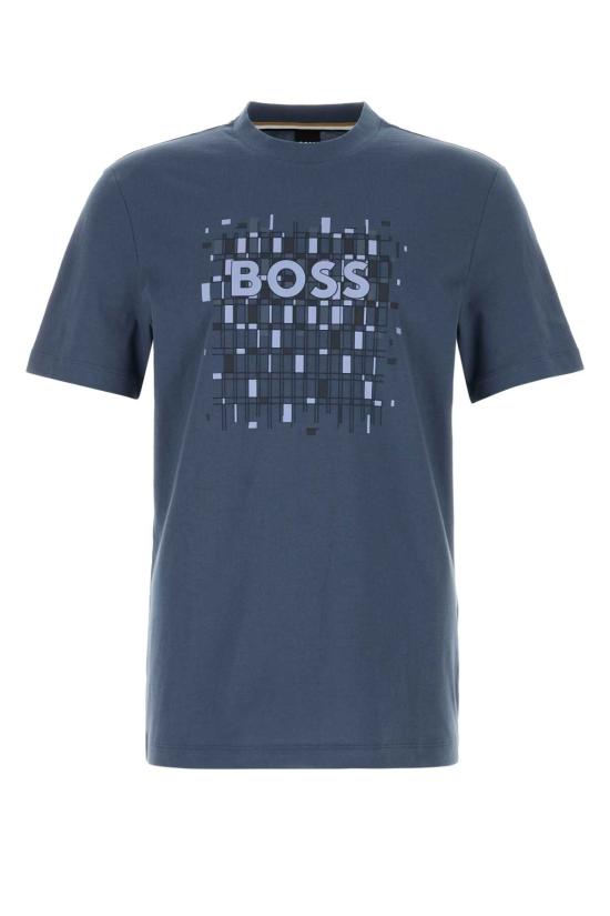 26SS 보스 반팔 티셔츠 50555799 468 Light Blue