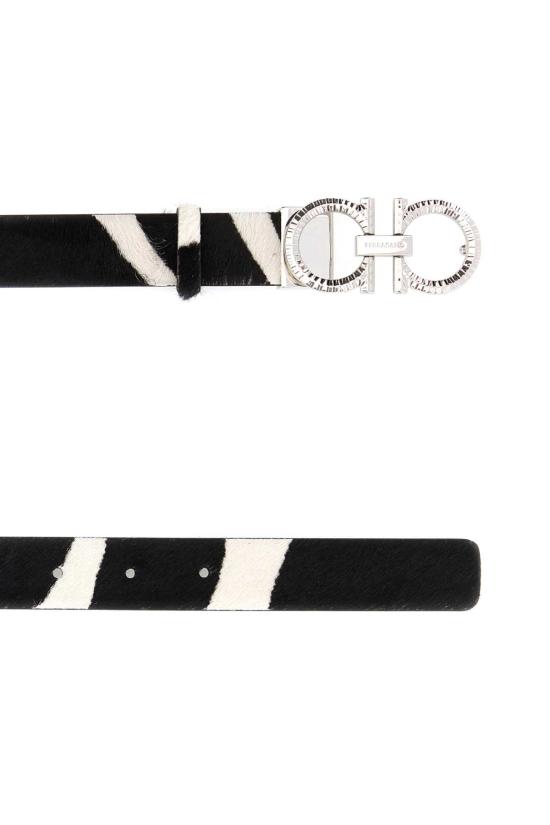 26SS 살바토레 페라가모 레귤러 벨트 230476790097 BIANCONERO Animal Print - SALVATORE FERRAGAMO