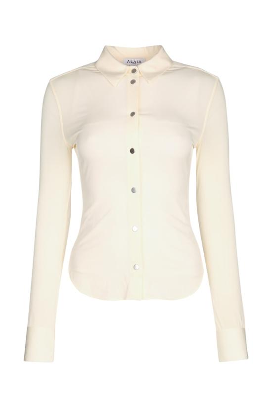 25FW 알라이아 셔츠 AA9C0985J050B 102 BLANCCREME