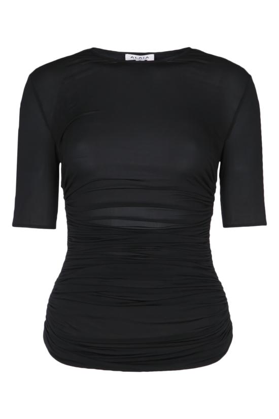 25FW 알라이아 반팔 티셔츠 AA9H1248J050B 995 NOIRALAIA