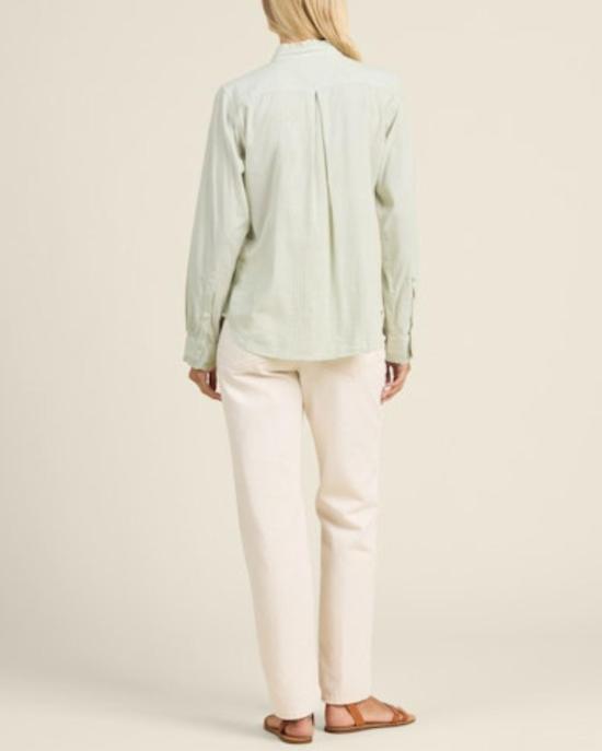  트로바타 블라우스 루미  베르데 마이크로 스트라이프 - TROVATA