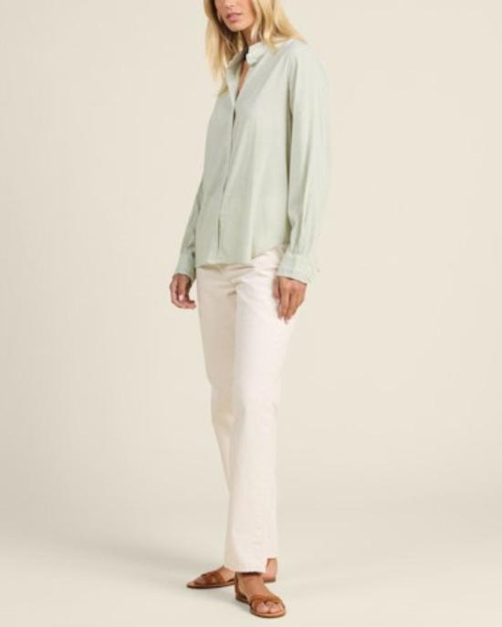  트로바타 블라우스 루미  베르데 마이크로 스트라이프 - TROVATA