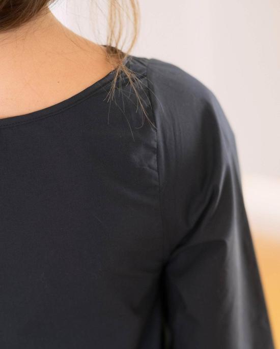  베이스레인지 롱 원피스 덱티 긴팔 드레스 블랙 - BASERANGE