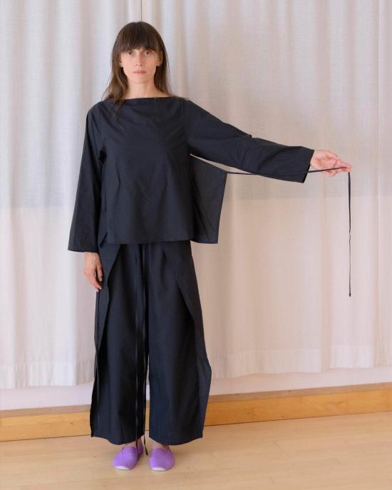  베이스레인지 긴팔 티셔츠 덱티 긴팔 상의 블랙 - BASERANGE