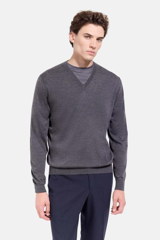  필리포 드 로렌티스 스웨터 울 실크 캐시미어 V넥 - FILIPPO DE LAURENTIIS