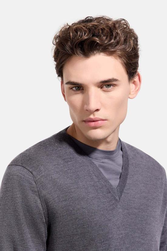  필리포 드 로렌티스 스웨터 울 실크 캐시미어 V넥