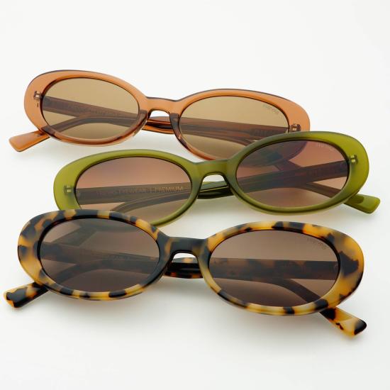 프레어스 아이웨어 안경 프레이르스 아이웨어 미미 아세테이트 타원형 선글라스 밀키 토터스 - FREYRS EYEWEAR