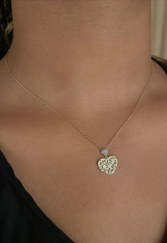  더 엔케이씨 스토어 목걸이/팬던트 NKC 스토어 골드 웹 하트 목걸이