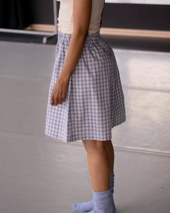  베이스레인지 숏팬츠 클로드 쇼츠 블루 체크 - BASERANGE