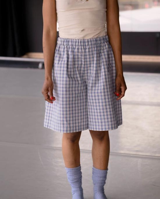  베이스레인지 숏팬츠 클로드 쇼츠 블루 체크