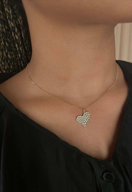  더 엔케이씨 스토어 목걸이/팬던트 NKC 스토어 골드 투명 크리스탈 하트 목걸이