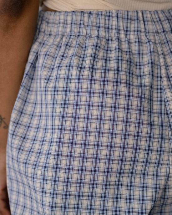  베이스레인지 팔라초 팬츠 클로드  블루 체크 - BASERANGE