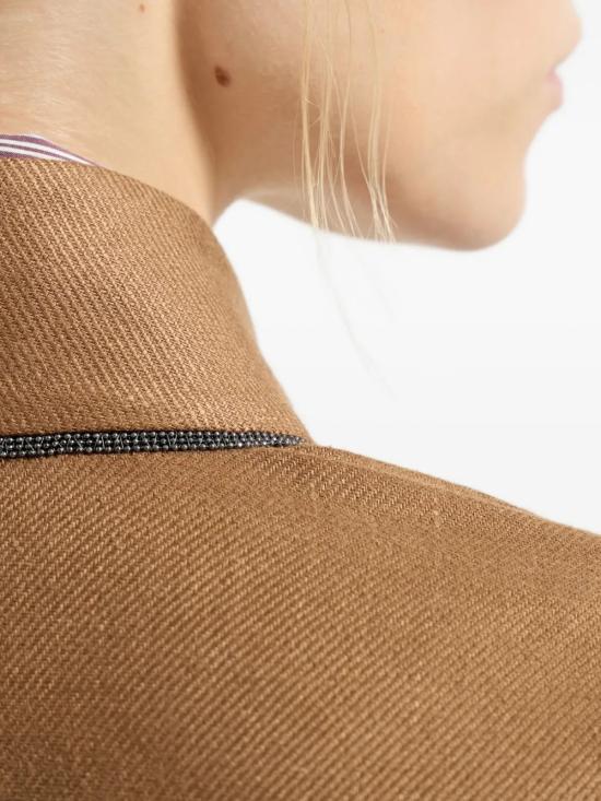 26SS 브루넬로 쿠치넬리 리넨 재킷 MH5277487C9850 Brown - BRUNELLO CUCINELLI