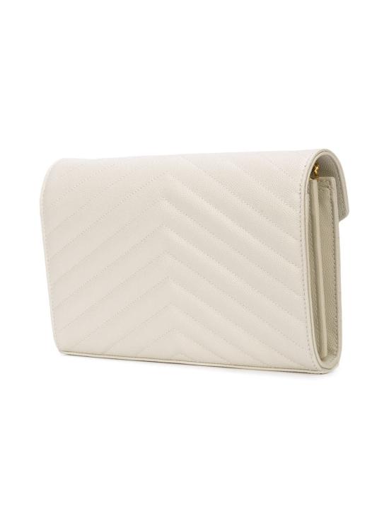 26SS 생로랑 레더 카산드라 체인 월렛 377828 BOW01 9207 CREMA SOFT - SAINT LAURENT