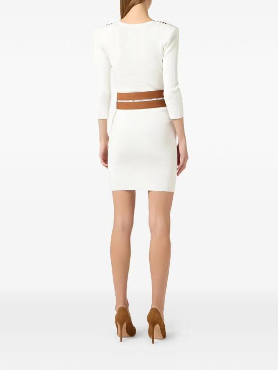 26SS 엘리자베타프랜치 미디 원피스 AM01S61E2 AQ6 AVORIO CUOIO - ELISABETTA FRANCHI