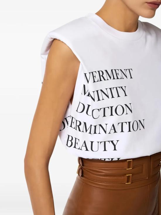 26SS 엘리자베타프랜치 민소매 티셔츠 MA70P61E2 270 GESSO - ELISABETTA FRANCHI