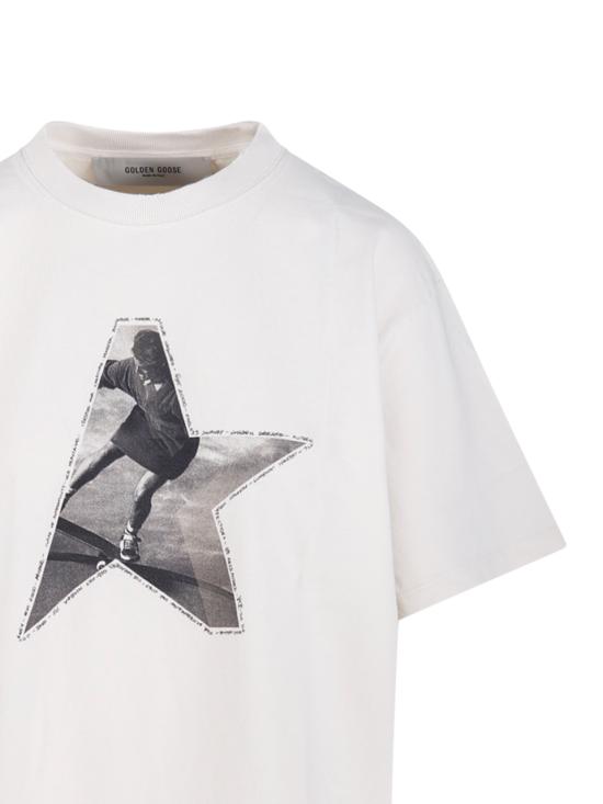 26SS 골든구스 반팔 티셔츠 GWP01874 P002372 11560 HERITAGE WHITE - GOLDEN GOOSE