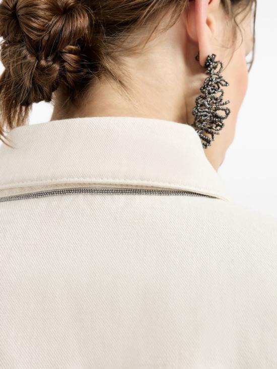 26SS 브루넬로 쿠치넬리 다이 코튼 & 리넨 아우터 재킷 ML9967674 C8739 White - BRUNELLO CUCINELLI