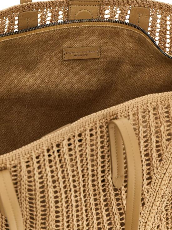 26SS 브루넬로 쿠치넬리 테크노 라피아 BC Duo 백 MB97D2571 C802 Marrone chiaro - BRUNELLO CUCINELLI