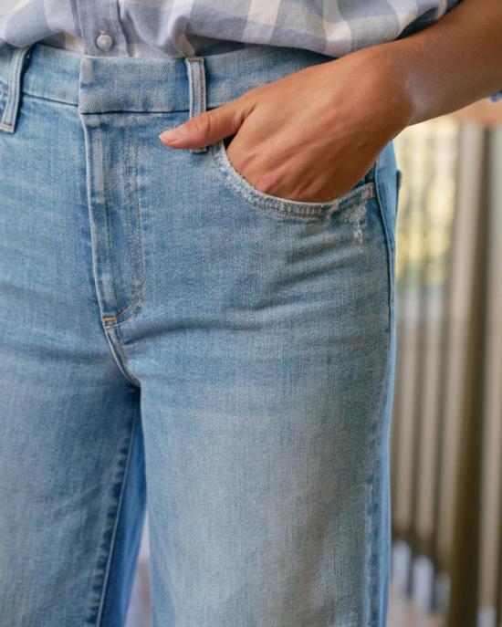  프랭크 앤 에일린 데님 팬츠 프랭크 앤 아일린 이스트 골웨이 풀 랭스 와이드 레그 진 1972 워싱 - FRANK & EILEEN