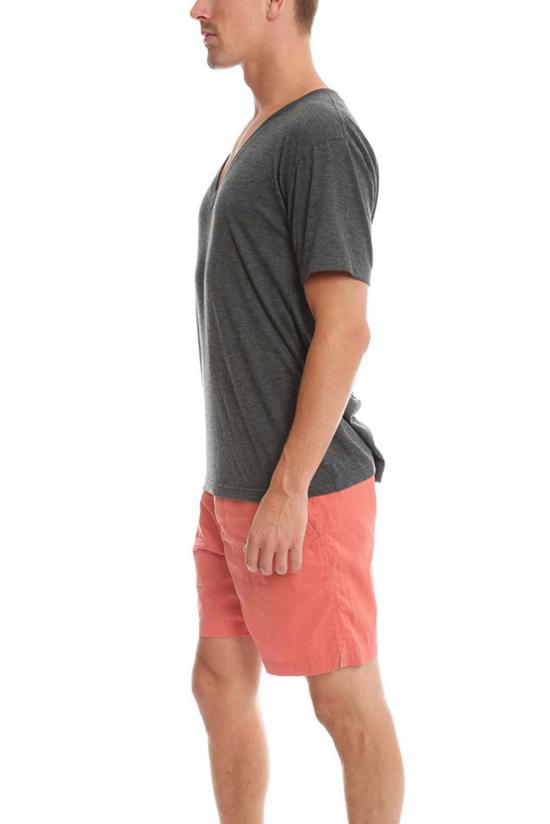  블랙 데님 반팔 티셔츠 블랙 Dnm 브이넥 티셔츠 라이트 그레이 멜란지 - BLACK DENIM