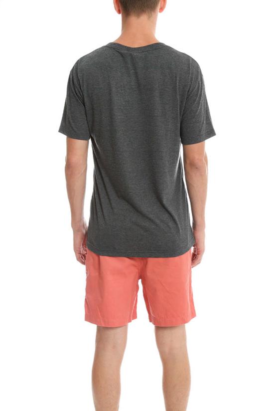  블랙 데님 반팔 티셔츠 블랙 Dnm 브이넥 티셔츠 라이트 그레이 멜란지 - BLACK DENIM