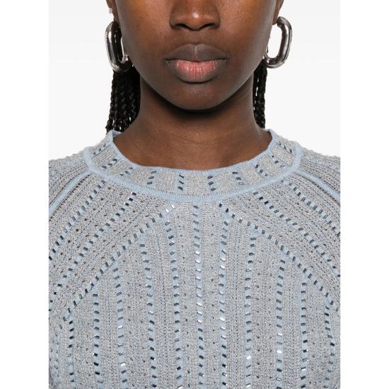 26SS 에르마노 설비노 반팔 티셔츠 D485L319CTXAJ D4807 BLUE SILVER - ERMANNO SCERVINO