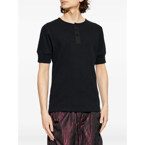 26SS 르메르 저지 헨리넥 탑 TS0007 LJ1030 BK999 BLACK - LEMAIRE