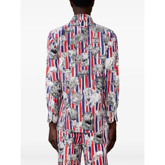 26SS 톰브라운 긴팔 셔츠 MWL272A F1128 960 RED BLUE - THOM BROWNE