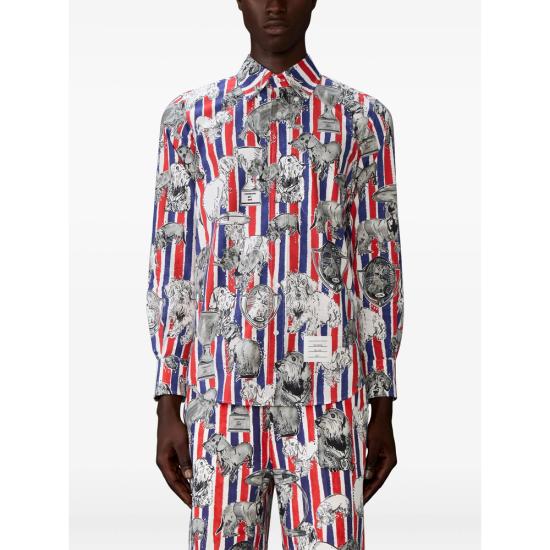 26SS 톰브라운 긴팔 셔츠 MWL272A F1128 960 RED BLUE - THOM BROWNE