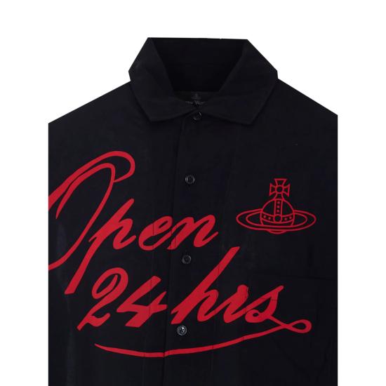 26SS 비비안웨스트우드 반팔 셔츠 2401004K W01CM N401 BLACK RED - VIVIENNE WESTWOOD