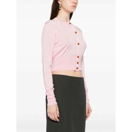 26SS 비비안웨스트우드 베아 크롭드 가디건 1803002U Y001A G401 PINK - VIVIENNE WESTWOOD