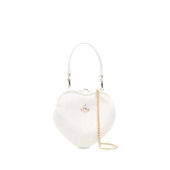 26SS 비비안웨스트우드 벨 하트 프레임 퍼스 4B01000CW W01F4 A408 WHITE