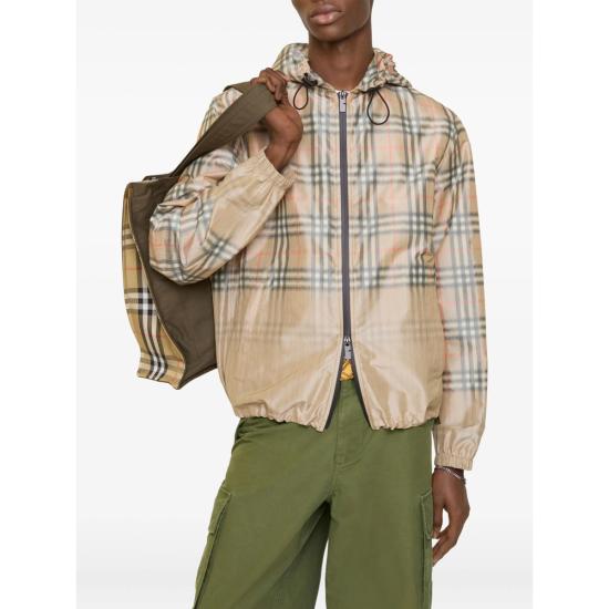 26SS 버버리 그라디언트 체크 후드 자켓 8118831 NEWPORT CH B9368 NEUTRALS RED - BURBERRY