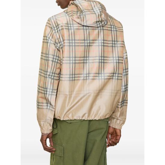 26SS 버버리 그라디언트 체크 후드 자켓 8118831 NEWPORT CH B9368 NEUTRALS RED - BURBERRY