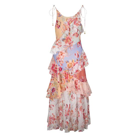 26SS 짐머만 롱 원피스 4997DRS261 SPLIC NEUTRALS RED - ZIMMERMANN