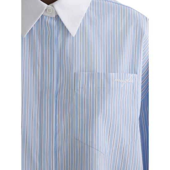 26SS 뮈글러 셔츠 TO0845 6072 BLUE WHITE - MUGLER