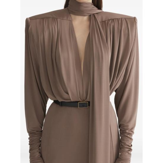26SS 뮈글러 롱 원피스 RO1806 7002 BROWN - MUGLER