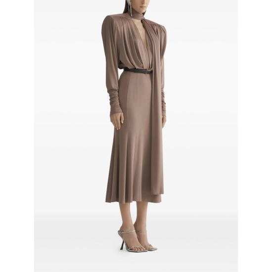 26SS 뮈글러 롱 원피스 RO1806 7002 BROWN - MUGLER