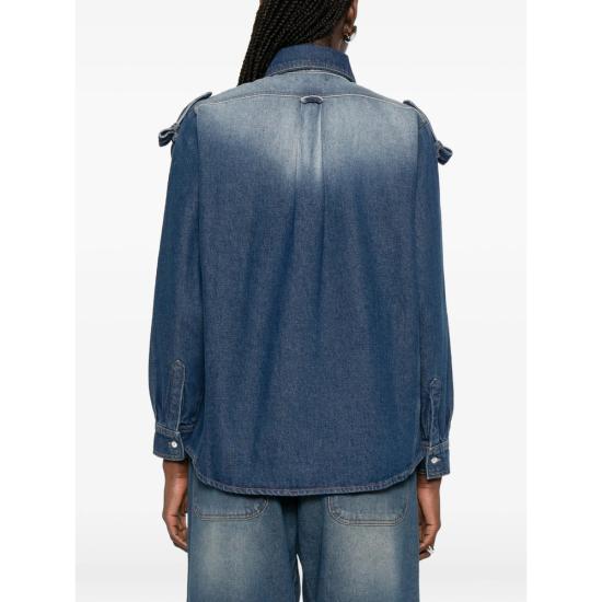 25FW 기마구아스 블라우스 RUFFLE SHIRT DABLU BLUE - GIMAGUAS