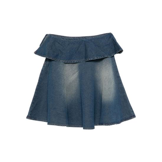 25FW 기마구아스 데님 스커트 RUFFLE MINI SKIRT DABLU BLUE - GIMAGUAS