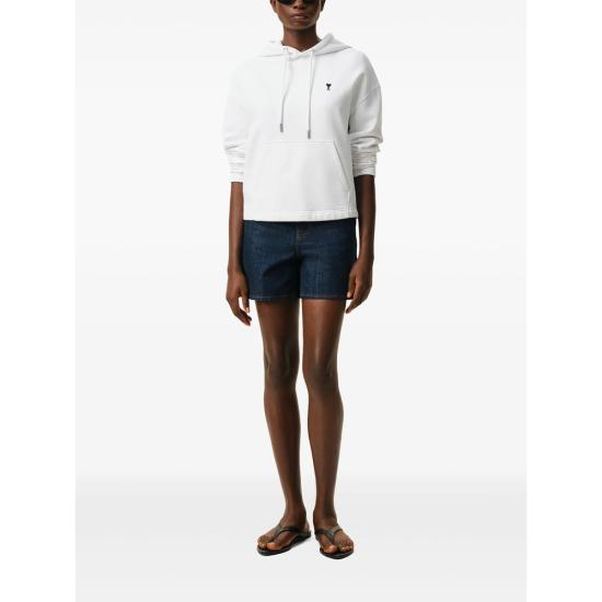 26SS 아미 ADC 콘트라스트 하트 후드 티셔츠 FSW767 730 100 WHITE - AMI