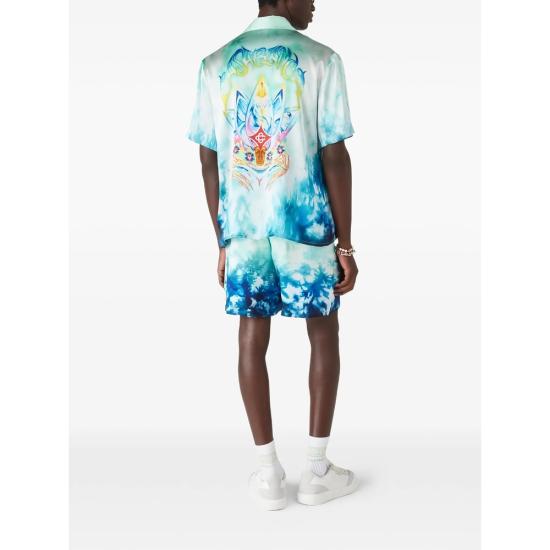 26SS 카사블랑카 숏팬츠 SP26 TR 399 11 SURF BLUE GREEN - CASABLANCA