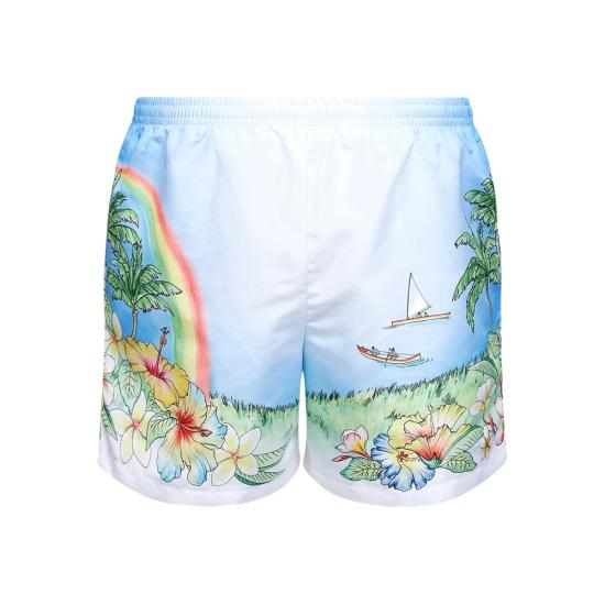 26SS 카사블랑카 숏팬츠 SP26 TR 032 03 ALOHA BLUE WHITE - CASABLANCA