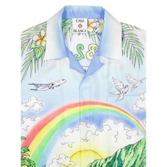 26SS 카사블랑카 긴팔 셔츠 SP26 SH 006 05 ALOHA WHITE GREEN - CASABLANCA