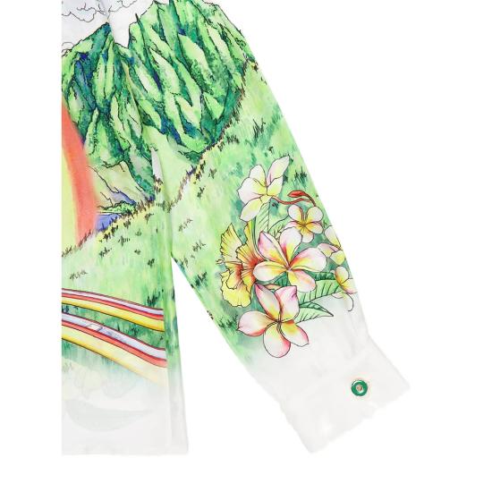 26SS 카사블랑카 긴팔 셔츠 SP26 SH 006 05 ALOHA WHITE GREEN - CASABLANCA